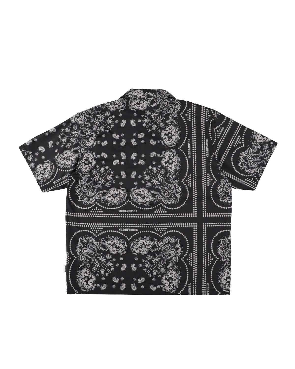 BLACK BANDANA OPEN COLLAR SHIRT