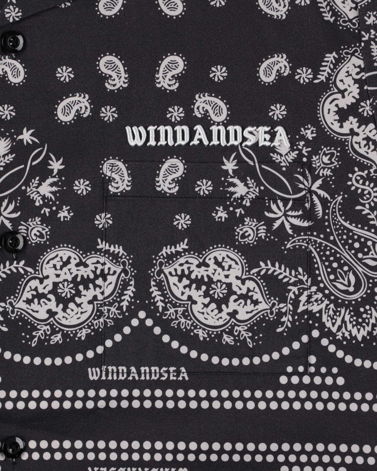 BLACK BANDANA OPEN COLLAR SHIRT – WIND AND SEA