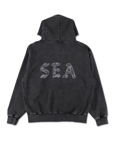 BLACK BANDANA ZIP UP HOODIE