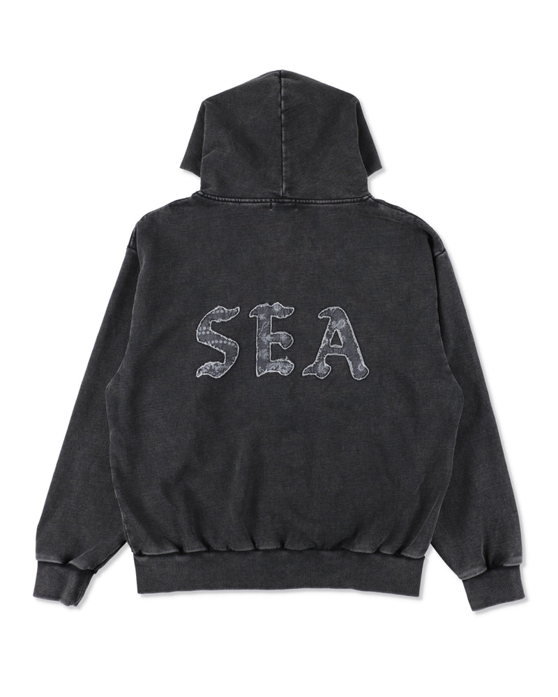 BLACK BANDANA ZIP UP HOODIE