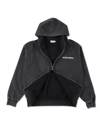 BLACK BANDANA ZIP UP HOODIE