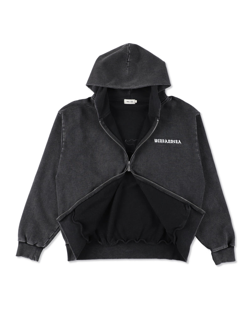 BLACK BANDANA ZIP UP HOODIE
