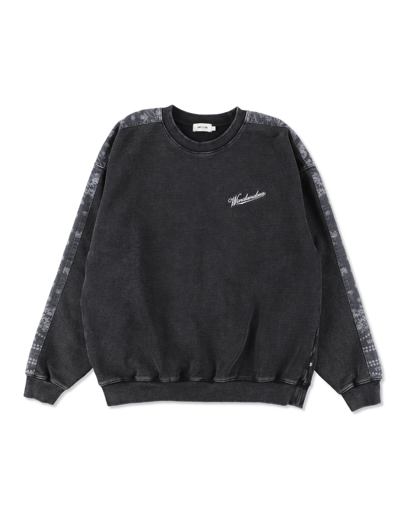 BLACK BANDANA LINE CREW NECK SWEAT