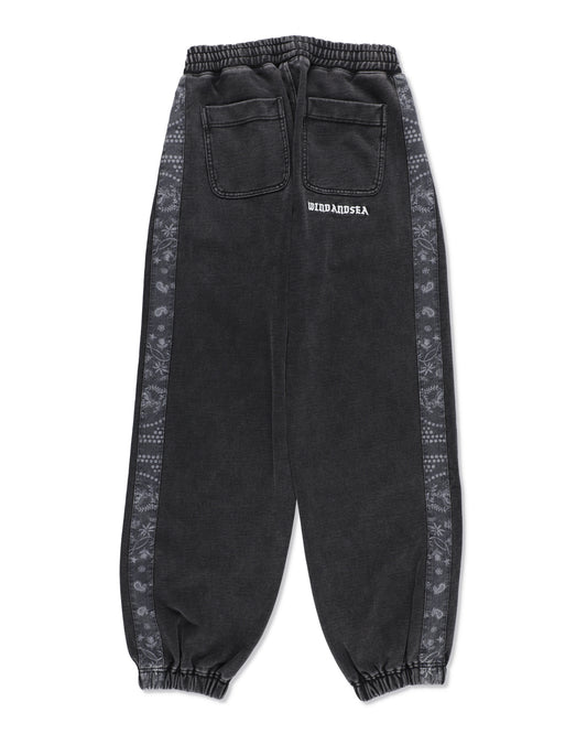 BLACK BANDANA LINE SWEAT PANTS