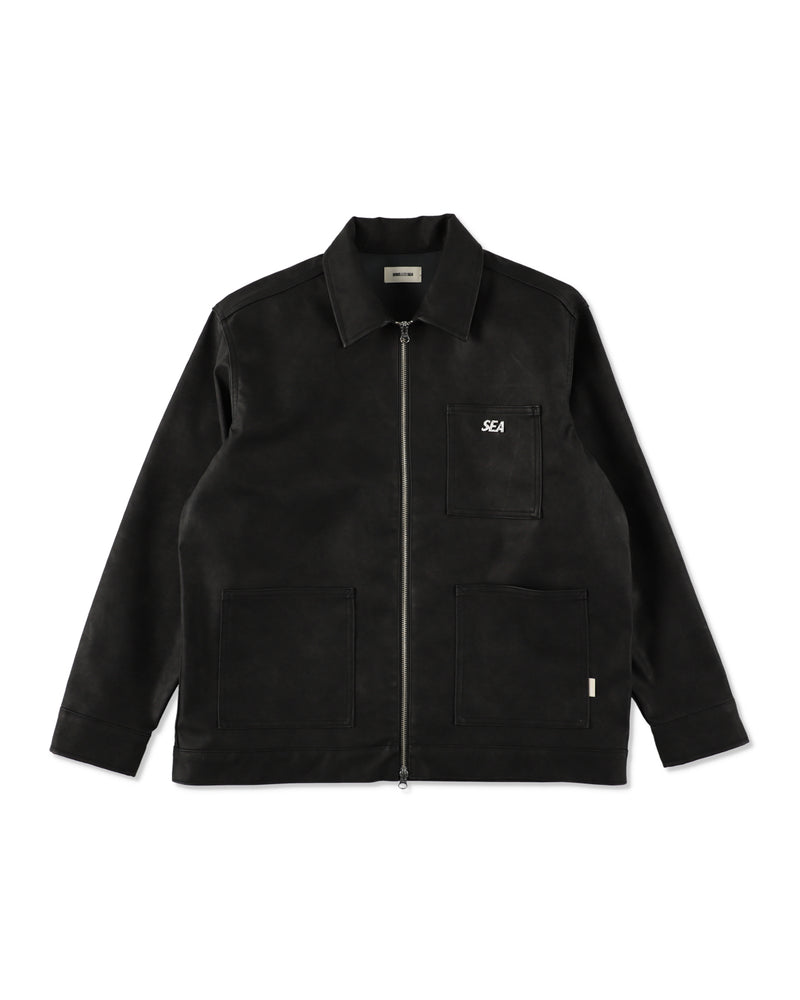 SYNTETIC LEATHER ZIP JACKET
