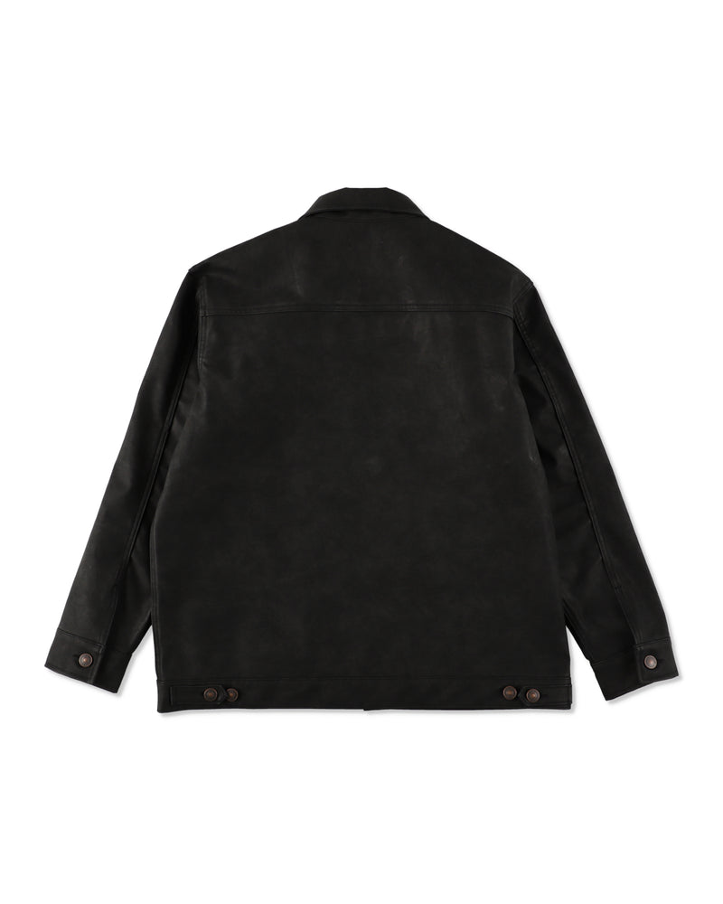 SYNTETIC LEATHER ZIP JACKET