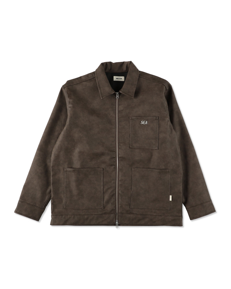 SYNTETIC LEATHER ZIP JACKET