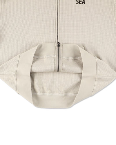 HEAVY WAFFLE ZIP SWEATSHIRT