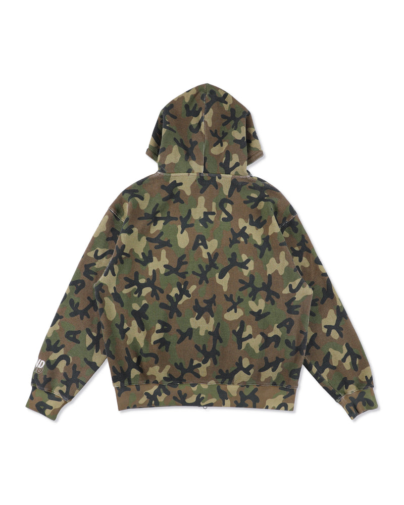 HEAVY WAFFLE ZIP SWEATSHIRT