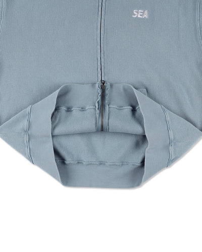 HEAVY WAFFLE ZIP SWEATSHIRT