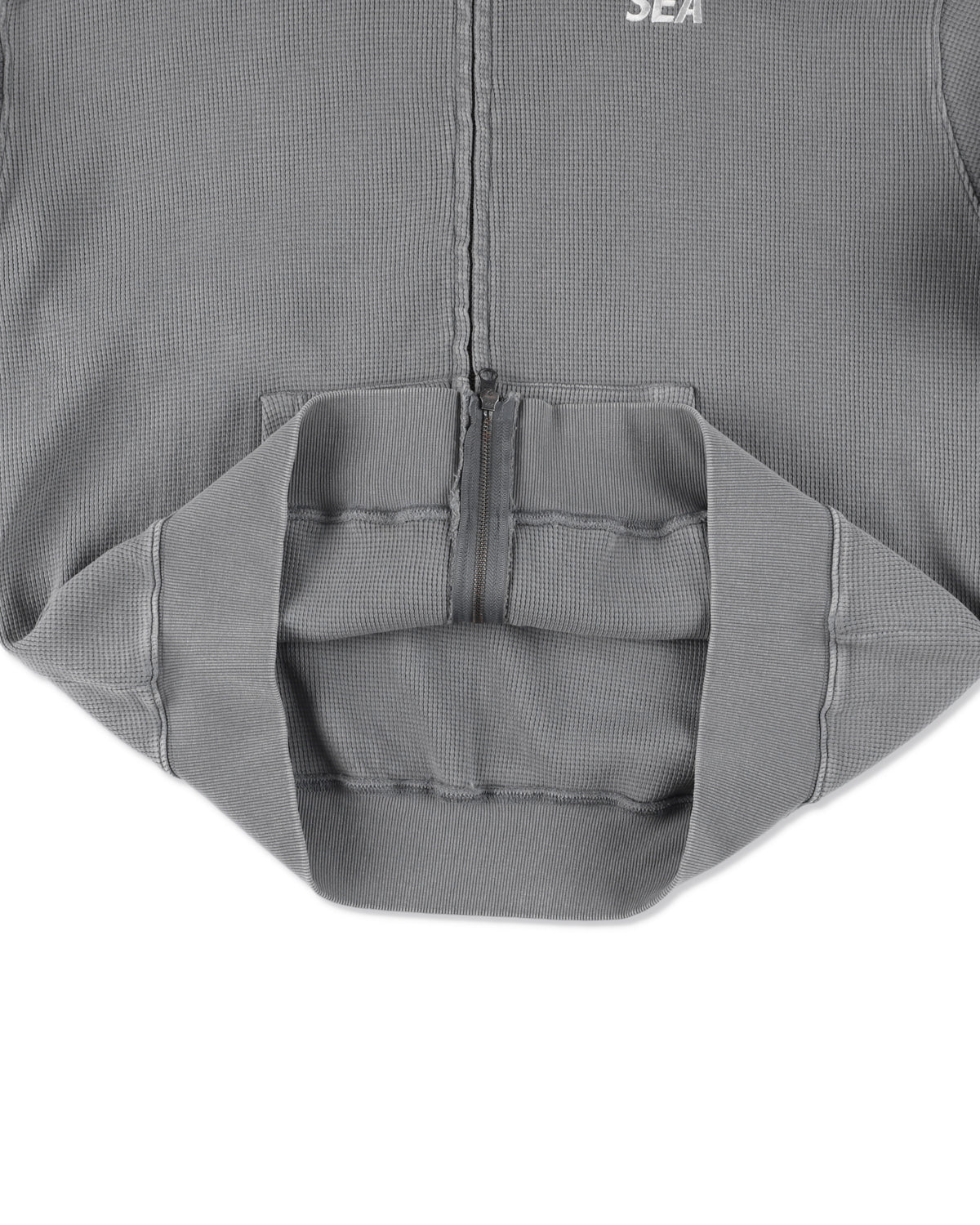 HEAVY WAFFLE ZIP SWEATSHIRT