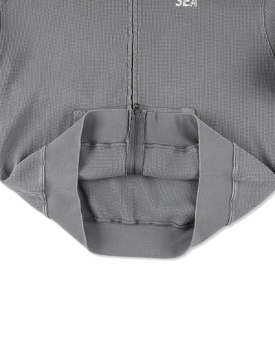 HEAVY WAFFLE ZIP SWEATSHIRT