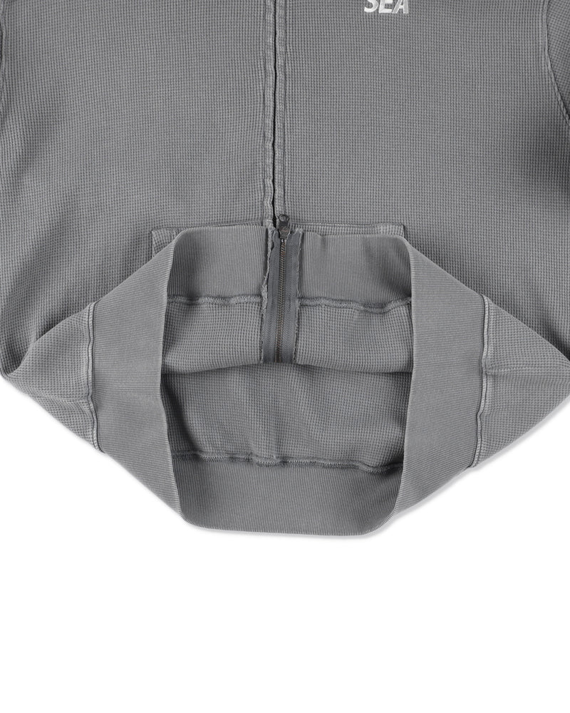 HEAVY WAFFLE ZIP SWEATSHIRT