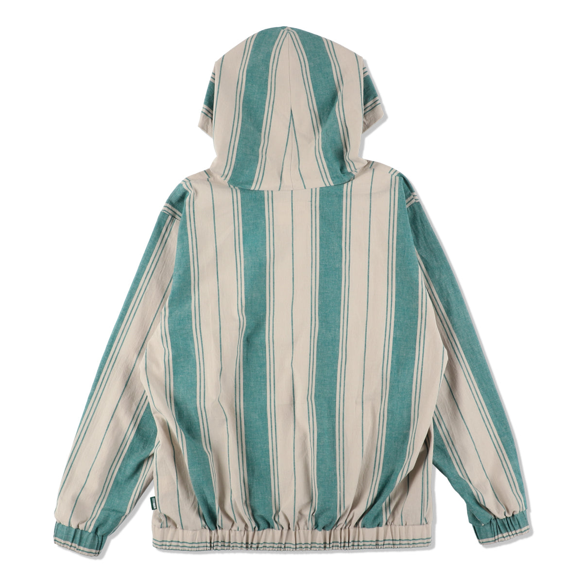 STRIPE LINEN ZIP UP HOODIE