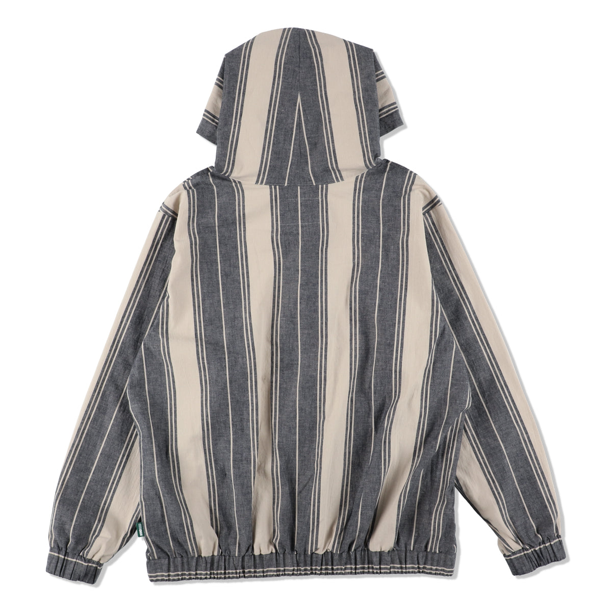 STRIPE LINEN ZIP UP HOODIE