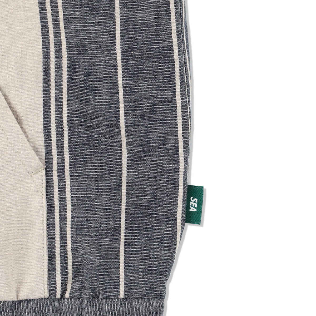 STRIPE LINEN ZIP UP HOODIE