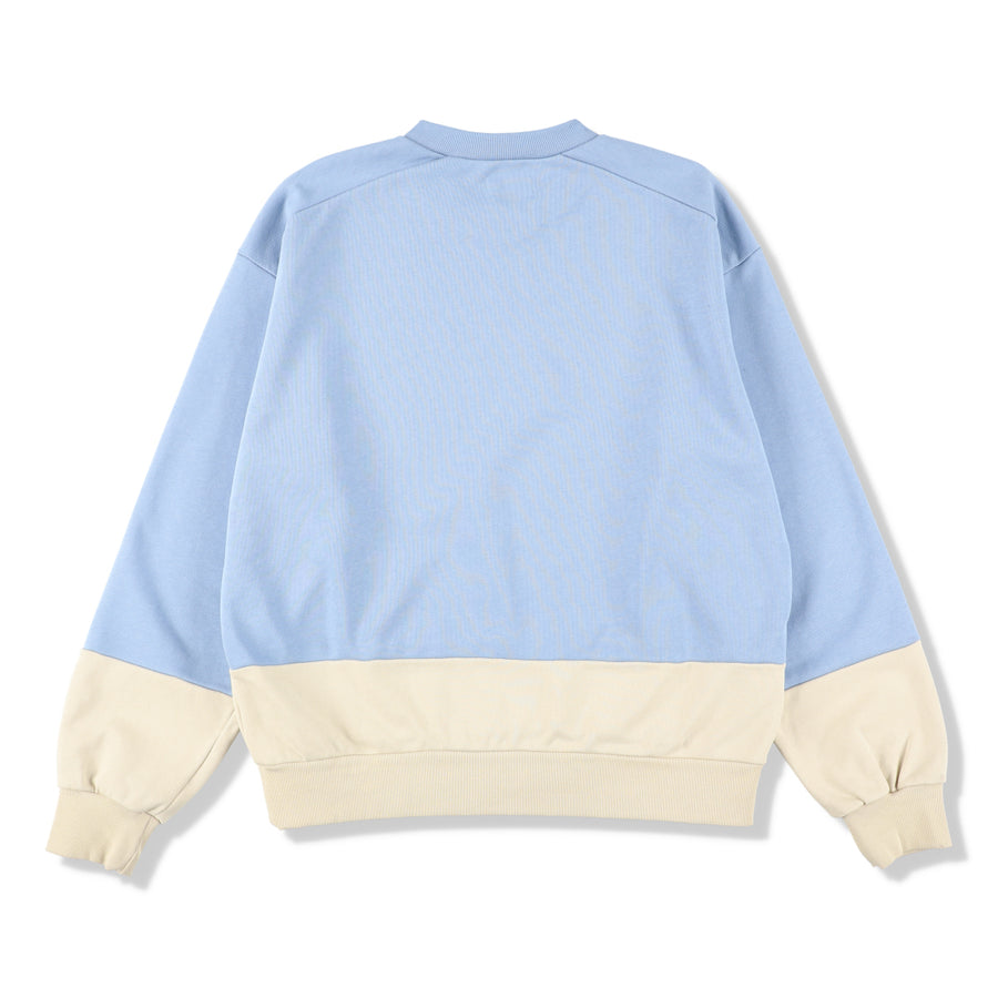 COMBI CREWNECK SWEATSHIRT / L_BLUE