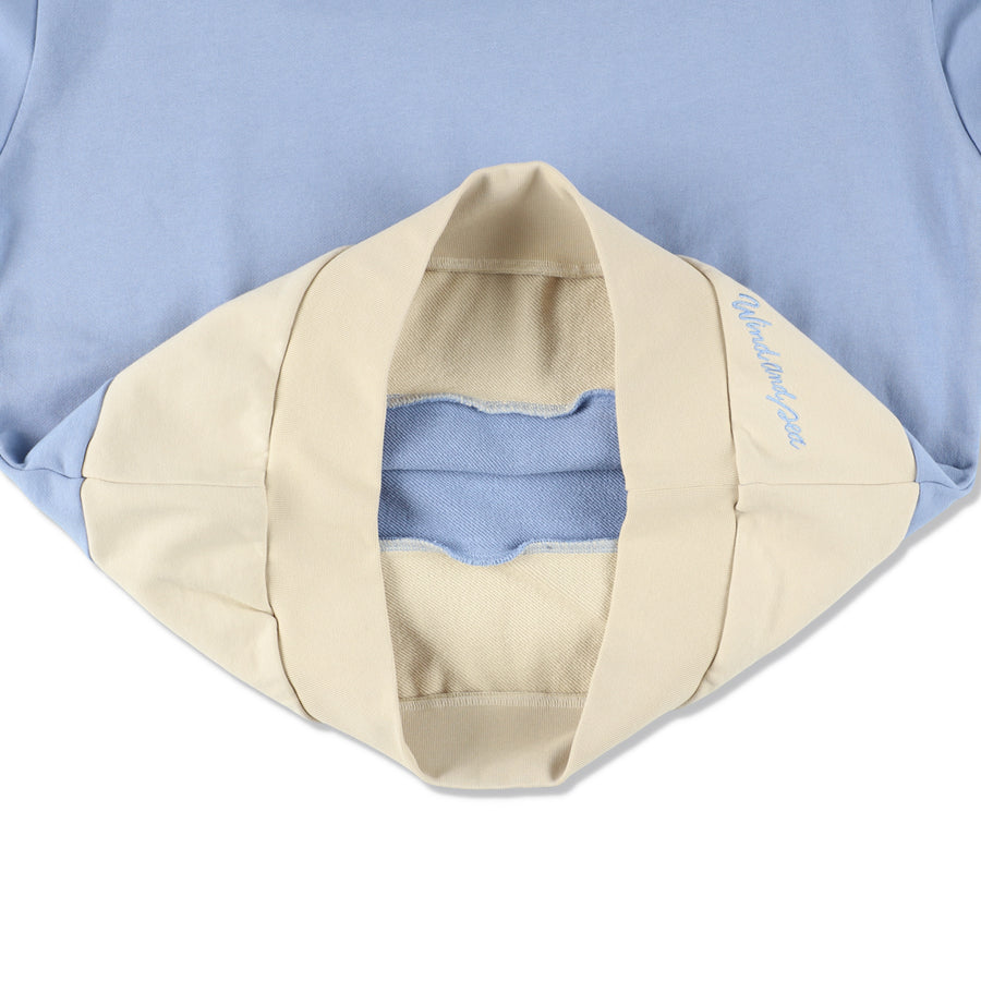 COMBI CREWNECK SWEATSHIRT / L_BLUE