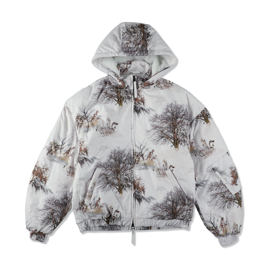 FLEECE PUFFER JACKET / WHITE_CAMO