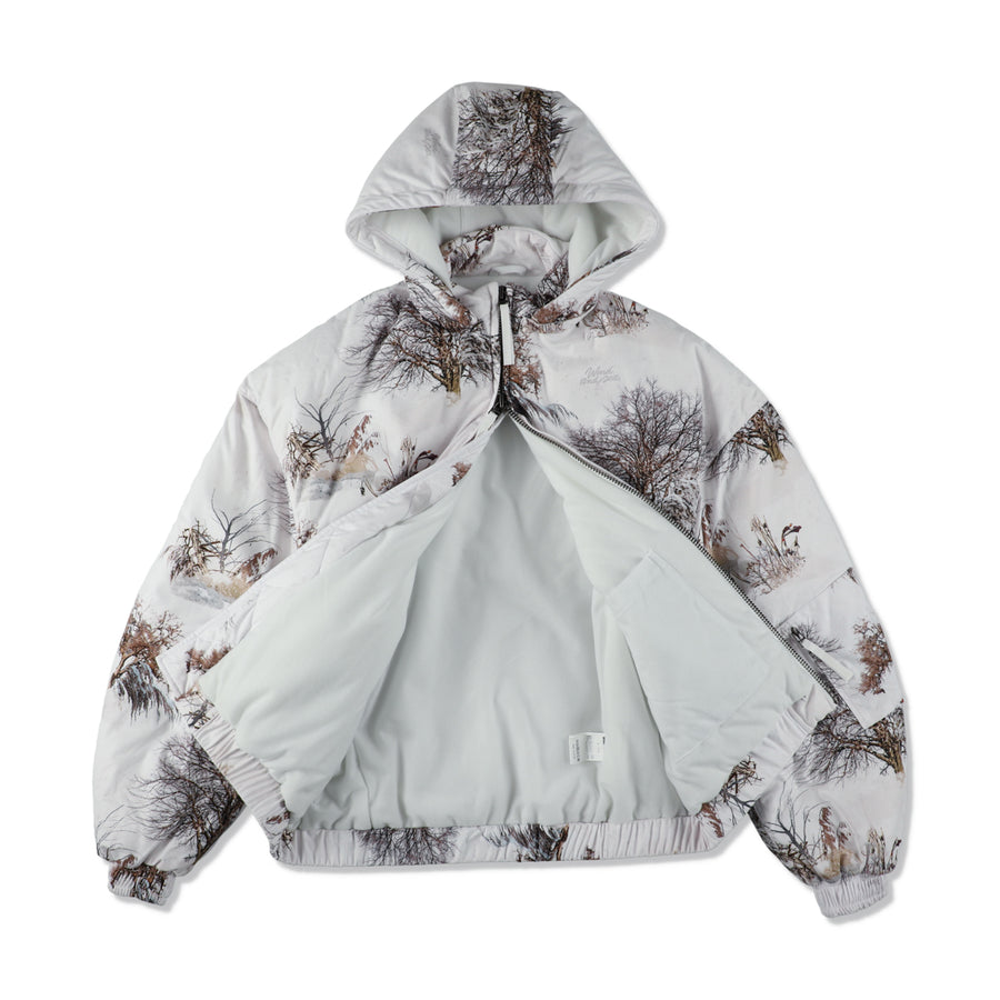 FLEECE PUFFER JACKET / WHITE_CAMO