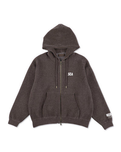 Mole Knit Zip Up Hooded Sweatshirt