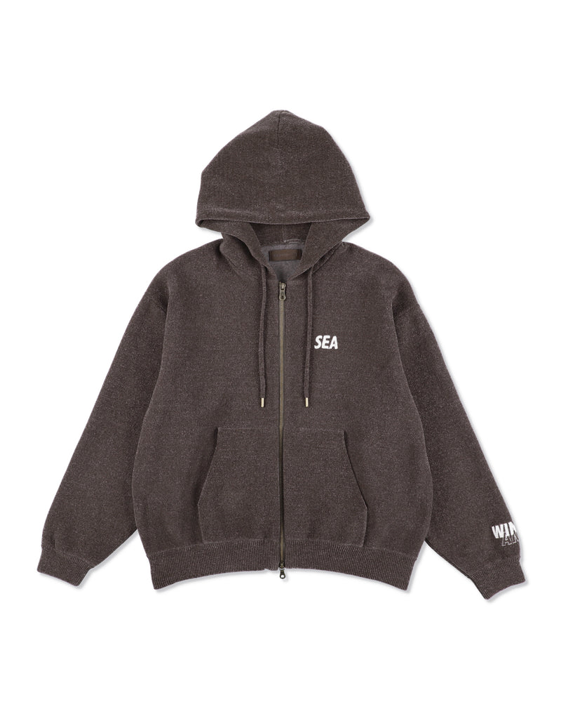 Mole Knit Zip Up Hooded Sweatshirt