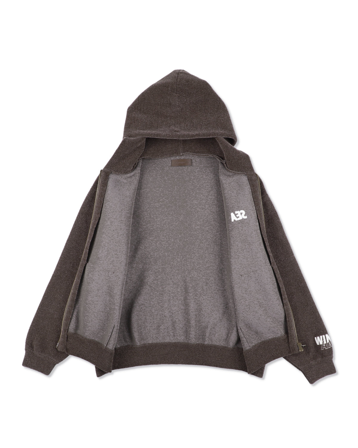 Mole Knit Zip Up Hooded Sweatshirt