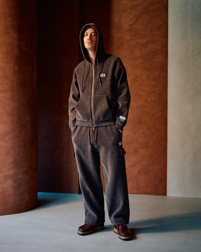 Mole Knit Zip Up Hooded Sweatshirt