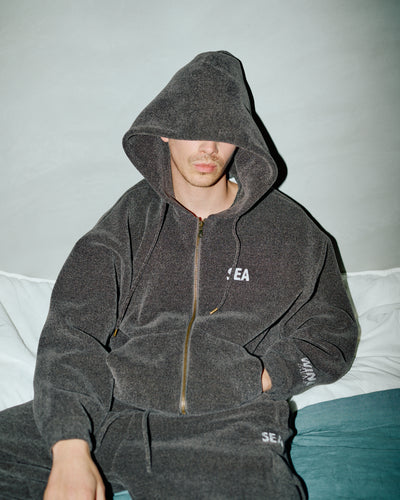 Mole Knit Zip Up Hooded Sweatshirt