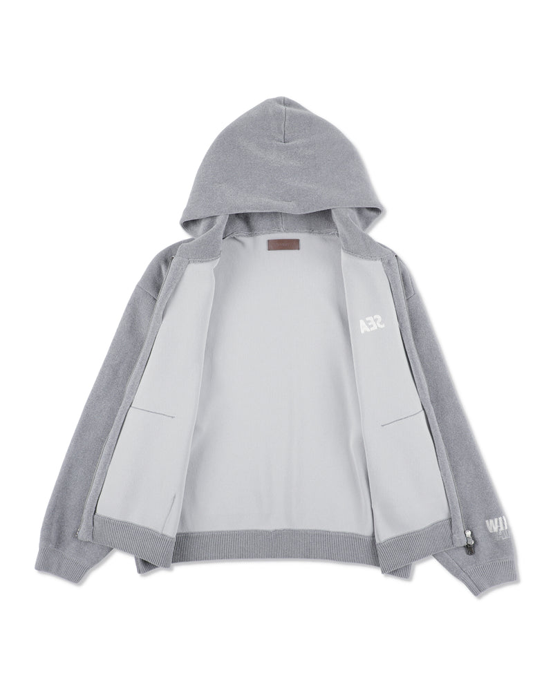 Mole Knit Zip Up Hooded Sweatshirt