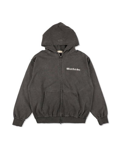 Damage Pigment Zip Up Sweatshirt