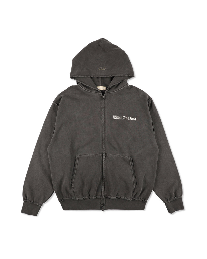 Damage Pigment Zip Up Sweatshirt