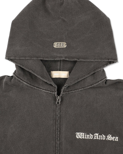 Damage Pigment Zip Up Sweatshirt