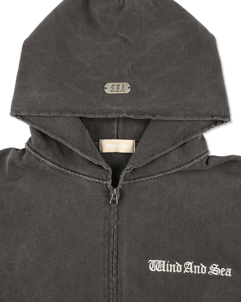 Damage Pigment Zip Up Sweatshirt