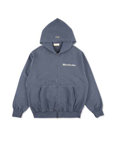 Damage Pigment Zip Up Sweatshirt