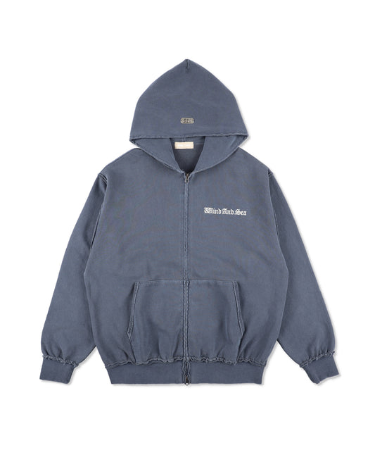 Damage Pigment Zip Up Sweatshirt