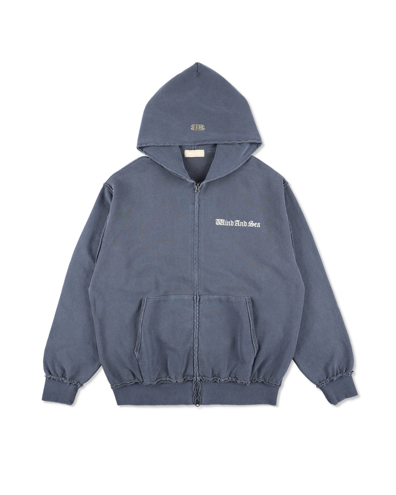 Damage Pigment Zip Up Sweatshirt
