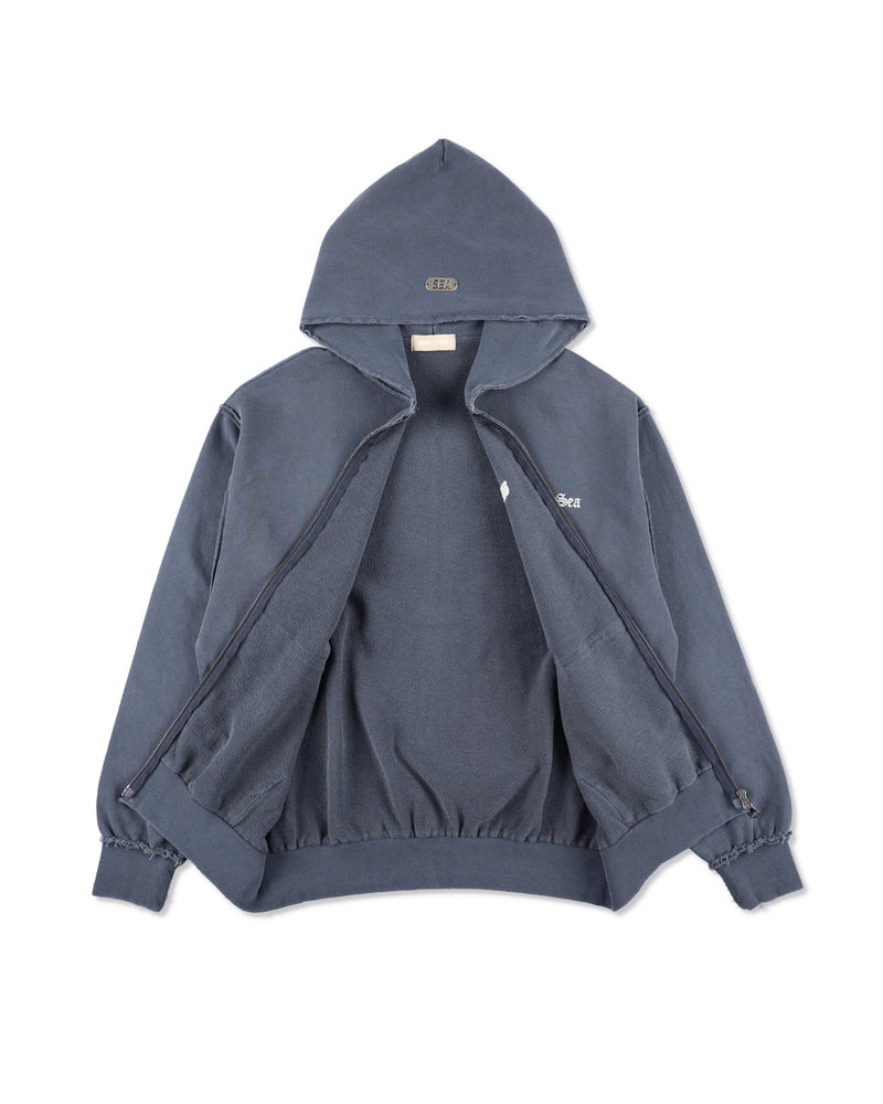 Damage Pigment Zip Up Sweatshirt