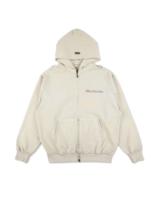 Damage Pigment Zip Up Sweatshirt