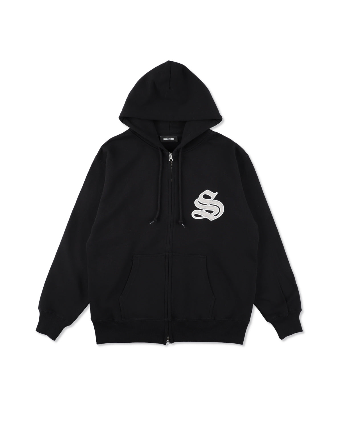 Satin Patch Zip Up Sweatshirt