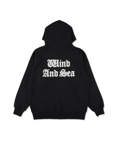 Satin Patch Zip Up Sweatshirt