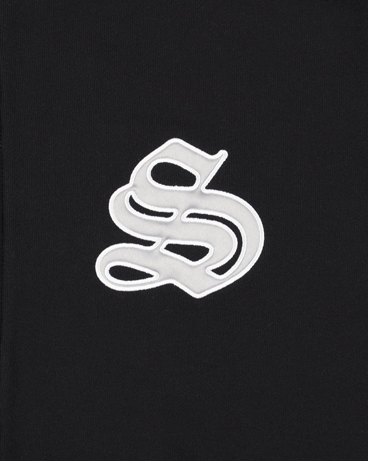 Satin Patch Zip Up Sweatshirt