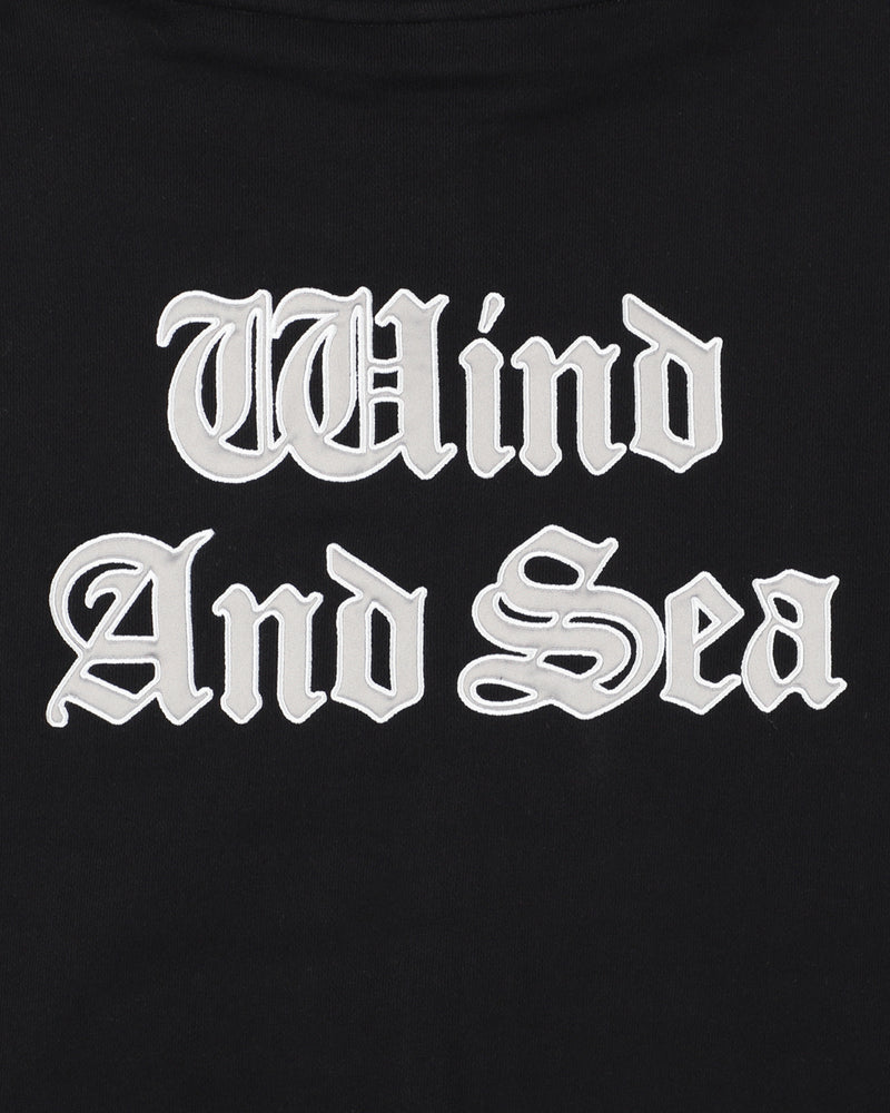 Satin Patch Zip Up Sweatshirt