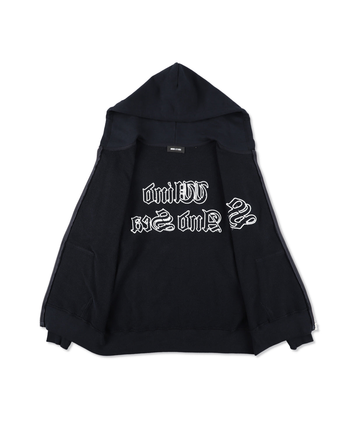 Satin Patch Zip Up Sweatshirt