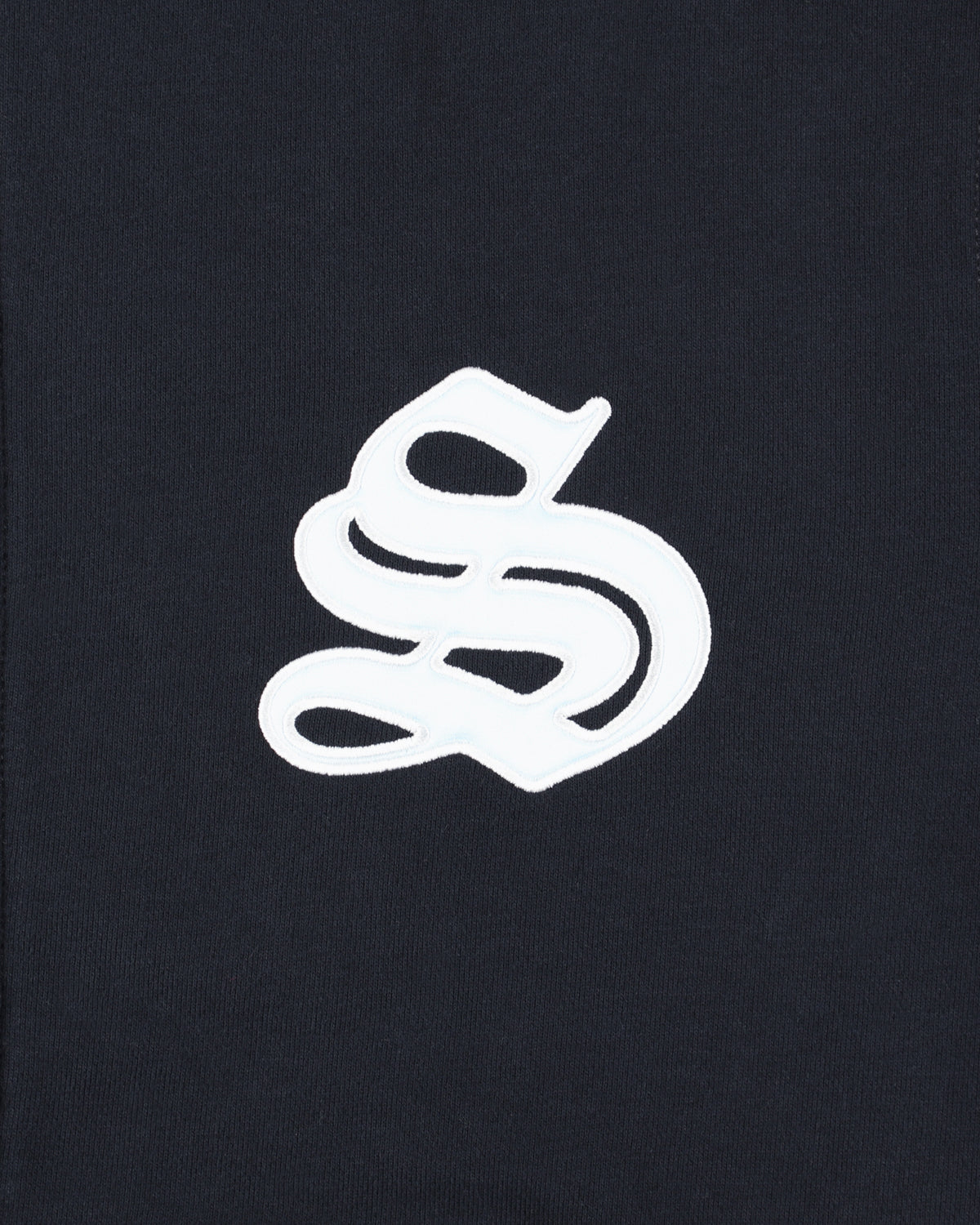 Satin Patch Zip Up Sweatshirt