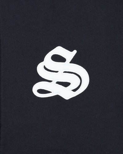 Satin Patch Zip Up Sweatshirt