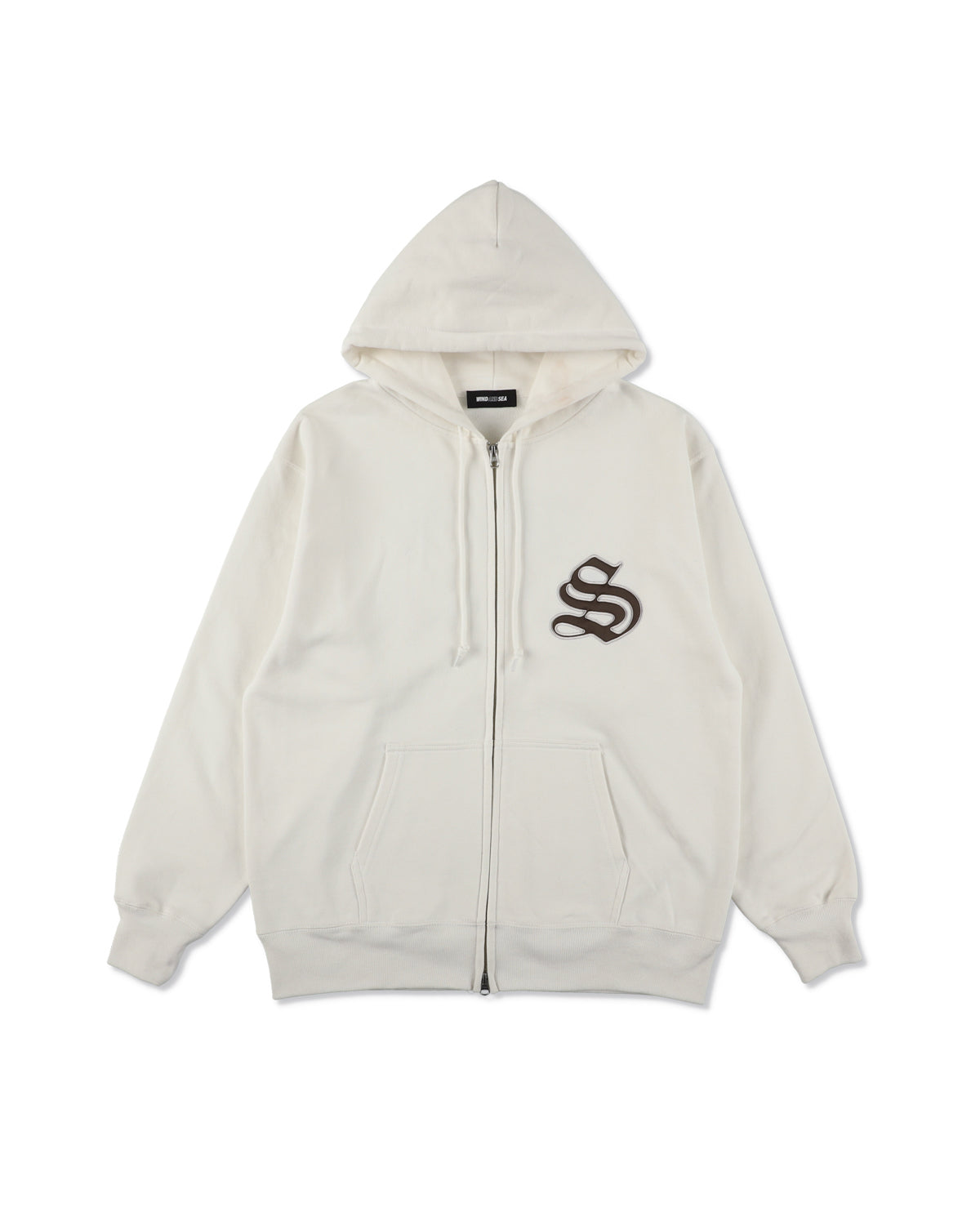 Satin Patch Zip Up Sweatshirt
