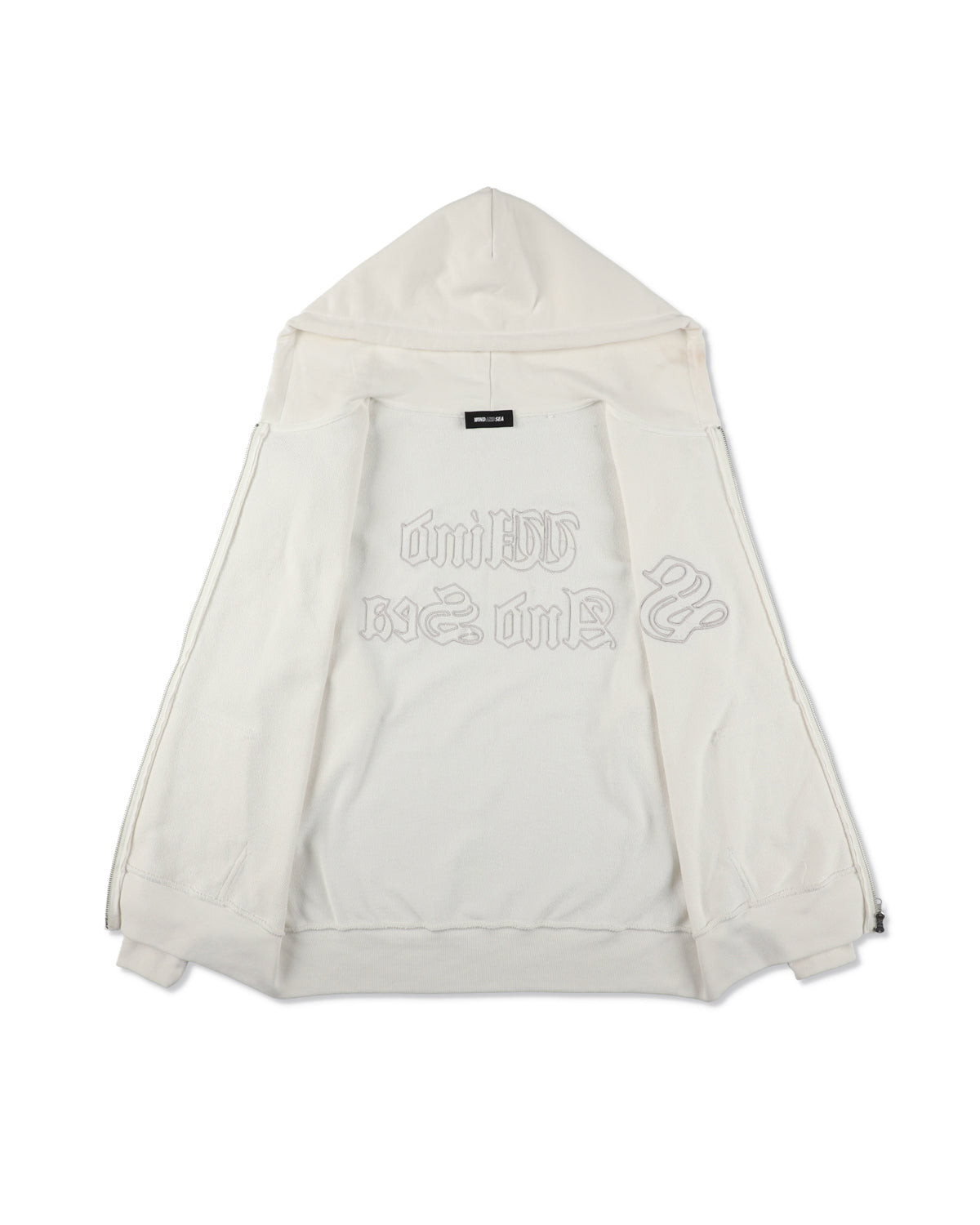 Satin Patch Zip Up Sweatshirt