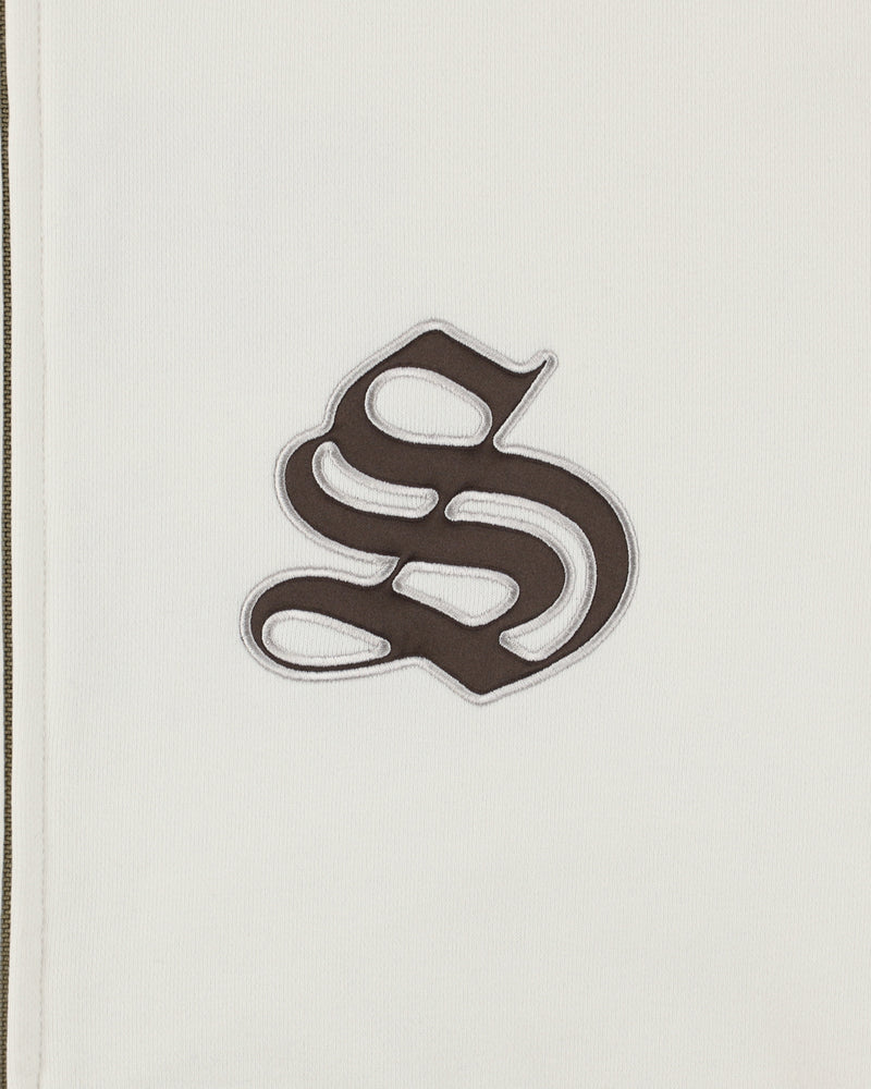 Satin Patch Zip Up Sweatshirt