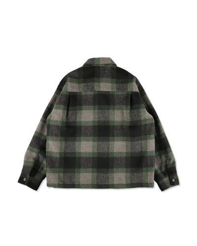 Shaggy Plaid Shirt Jacket